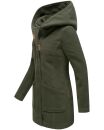 Marikoo Maikoo Damen Mantel mit Kapuze Trenchcoat Jacke B819 Forest Green Größe XS - Gr. 34