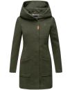 Marikoo Maikoo Damen Mantel mit Kapuze Trenchcoat Jacke B819 Forest Green Größe S - Gr. 36