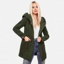 Marikoo Maikoo Damen Mantel mit Kapuze Trenchcoat Jacke B819 Forest Green Größe M - Gr. 38