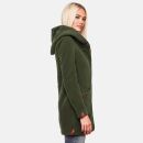 Marikoo Maikoo Damen Mantel mit Kapuze Trenchcoat Jacke B819 Forest Green Größe XL - Gr. 42