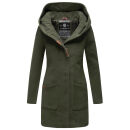 Marikoo Maikoo Damen Mantel mit Kapuze Trenchcoat Jacke B819 Forest Green Größe XL - Gr. 42