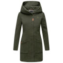 Marikoo Maikoo Damen Mantel mit Kapuze Trenchcoat Jacke B819 Forest Green Größe XL - Gr. 42
