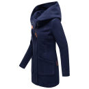 Marikoo Maikoo Damen Mantel mit Kapuze Trenchcoat Jacke B819 Navy Größe XS - Gr. 34