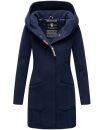 Marikoo Maikoo Damen Mantel mit Kapuze Trenchcoat Jacke B819 Navy Größe S - Gr. 36