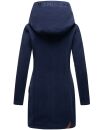 Marikoo Maikoo Damen Mantel mit Kapuze Trenchcoat Jacke B819 Navy Größe L - Gr. 40