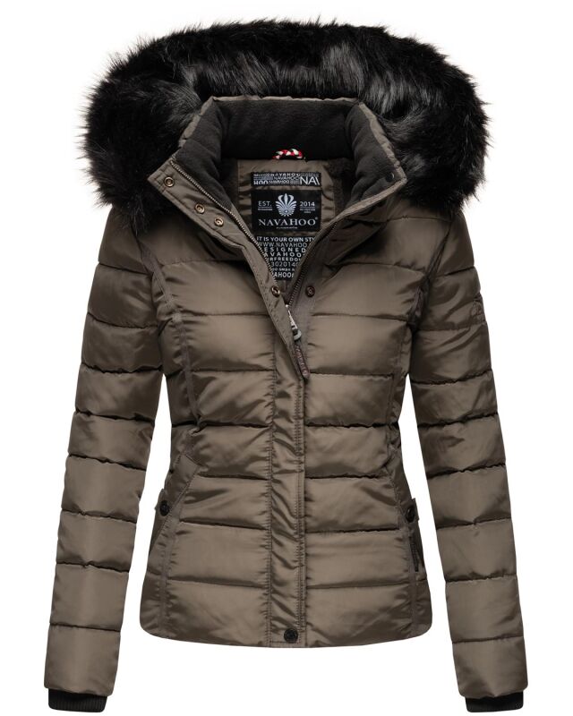 Navahoo Damen Winter Stepp Jacke gefüttert mit Teddyfell B355 Anthrazit Größe XS - Gr. 34