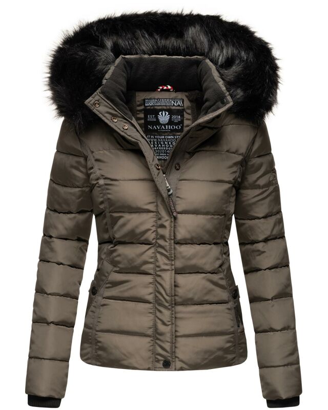 Navahoo Damen Winter Stepp Jacke gefüttert mit Teddyfell B355 Anthrazit Größe S - Gr. 36