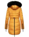Marikoo warme Damen Winter Jacke Stepp Mantel lang B401 Gelb Größe XS - Gr. 34