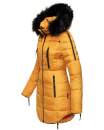 Marikoo warme Damen Winter Jacke Stepp Mantel lang B401 Gelb Größe XS - Gr. 34
