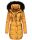 Marikoo warme Damen Winter Jacke Stepp Mantel lang B401 Gelb Größe XS - Gr. 34
