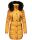 Marikoo warme Damen Winter Jacke Stepp Mantel lang B401 Gelb Größe XS - Gr. 34