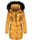 Marikoo warme Damen Winter Jacke Stepp Mantel lang B401 Gelb Größe M - Gr. 38