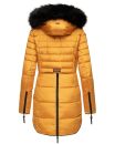 Marikoo warme Damen Winter Jacke Stepp Mantel lang B401 Gelb Größe XL - Gr. 42