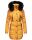 Marikoo warme Damen Winter Jacke Stepp Mantel lang B401 Gelb Größe XL - Gr. 42