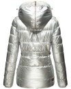 Marikoo Nekoo warm gefütterte Damen Winter Jacke mit Kunstfell B658 Silber Größe XS - Gr. 34