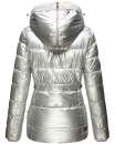 Marikoo Nekoo warm gefütterte Damen Winter Jacke mit Kunstfell B658 Silber Größe L - Gr. 40