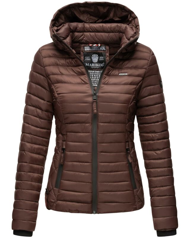 Marikoo Samtpfote leichte Damen Steppjacke B600 Schoko Größe M - Gr. 38