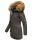 Marikoo Sanakoo Damen Winterjacke Parka mit Kapuze B825 Anthrazit-Gr.XS