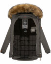 Marikoo Sanakoo Damen Winterjacke Parka mit Kapuze B825 Anthrazit-Gr.M