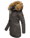 Marikoo Sanakoo Damen Winterjacke Parka mit Kapuze B825 Anthrazit-Gr.L