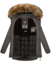 Marikoo Sanakoo Damen Winterjacke Parka mit Kapuze B825 Anthrazit-Gr.L