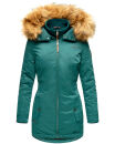 Marikoo Sanakoo Damen Winterjacke Parka mit Kapuze B825 Ocean-Green-Gr.XS
