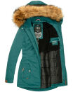 Marikoo Sanakoo Damen Winterjacke Parka mit Kapuze B825 Ocean-Green-Gr.XS