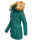 Marikoo Sanakoo Damen Winterjacke Parka mit Kapuze B825 Ocean-Green-Gr.XS