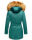 Marikoo Sanakoo Damen Winterjacke Parka mit Kapuze B825 Ocean-Green-Gr.XS