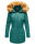 Marikoo Sanakoo Damen Winterjacke Parka mit Kapuze B825 Ocean-Green-Gr.XS