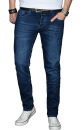 Alessandro Salvarini Herren Jeans Dunkelblau Regular Slim O-025 W34 L30 in