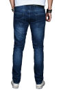 Alessandro Salvarini Herren Jeans Dunkelblau Regular Slim O-025 W34 L30 in