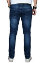 Alessandro Salvarini Herren Jeans Dunkelblau Regular Slim O-025 W36 L36 in