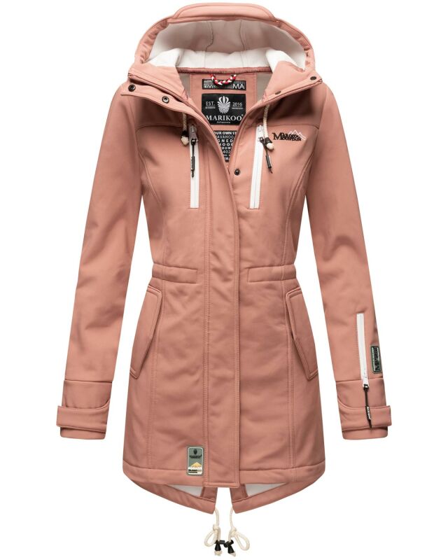 Marikoo Zimtzicke Damen Outdoor Softshell Jacke lang  B614 Terrakotta Größe XS - Gr. 34