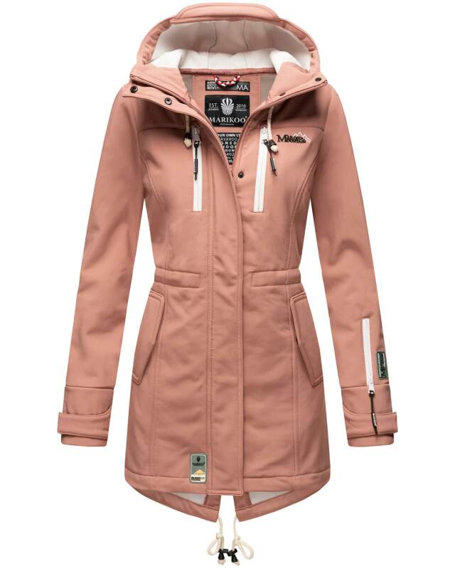 Marikoo Zimtzicke Damen Outdoor Softshell Jacke lang B614 Schwarz Grö,  89,90 €
