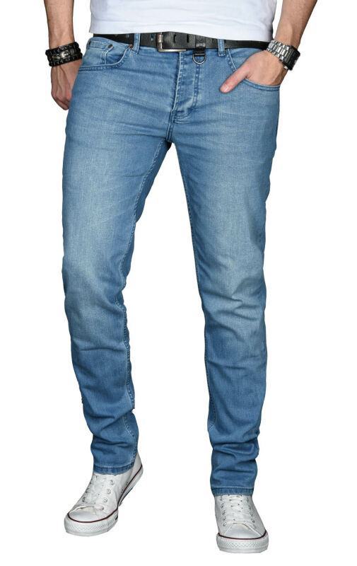 Alessandro Salvarini Herren Jeans Hellblau Regular Slim O-026 W29 L32