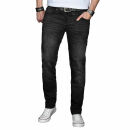 Alessandro Salvarini Herren Jeans Schwarz Washed Regular...