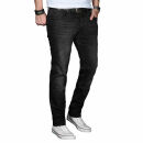 Alessandro Salvarini Herren Jeans Schwarz Washed Regular...