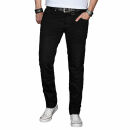 Alessandro Salvarini Herren Jeans Schwarz Regular Slim O-028