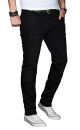 Alessandro Salvarini Herren Jeans Schwarz Regular Slim O-028