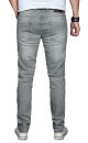 Alessandro Salvarini Herren Jeans Hellgrau Regular Slim O-029 W32 L32