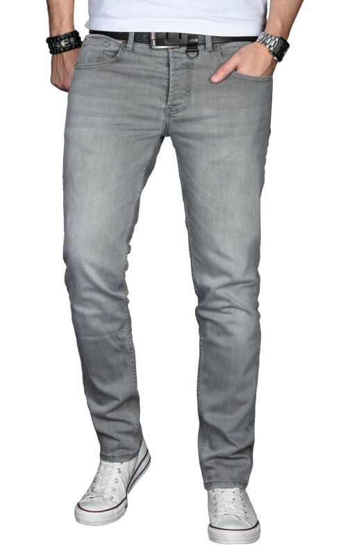 Alessandro Salvarini Herren Jeans Hellgrau Regular Slim O-029 W33 L32
