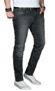 Alessandro Salvarini Herren Jeans Dunkelgrau Regular Slim O-030 W29 L30