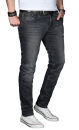 Alessandro Salvarini Herren Jeans Dunkelgrau Regular Slim O-030 W36 L34