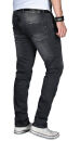 Alessandro Salvarini Herren Jeans Dunkelgrau Regular Slim O-030 W36 L34