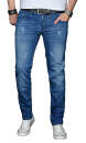 Alessandro Salvarini Herren Jeans Blau Regular Slim O-033