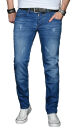 Alessandro Salvarini Herren Jeans Blau Regular Slim O-033 W30 L30