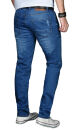 Alessandro Salvarini Herren Jeans Blau Regular Slim O-033 W33 L36