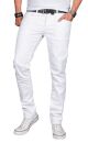 Alessandro Salvarini Herren Jeans Weiss Regular Slim O-040