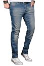 Alessandro Salvarini Designer Herren Jeans Hose Blau...